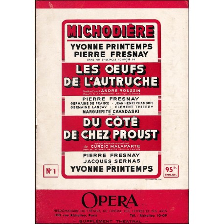 Opera Supplément Théâtral |Premier Numéro