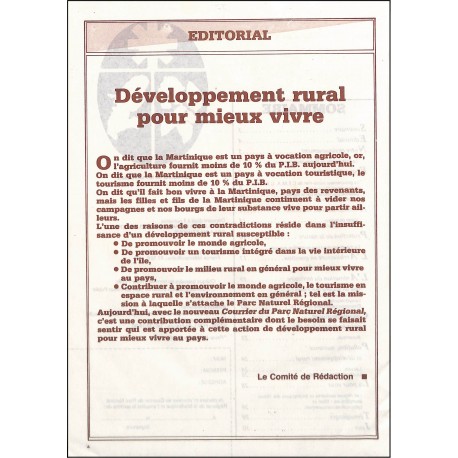 le Courrier du parc naturel régional de la Martinique |Premier Numéro