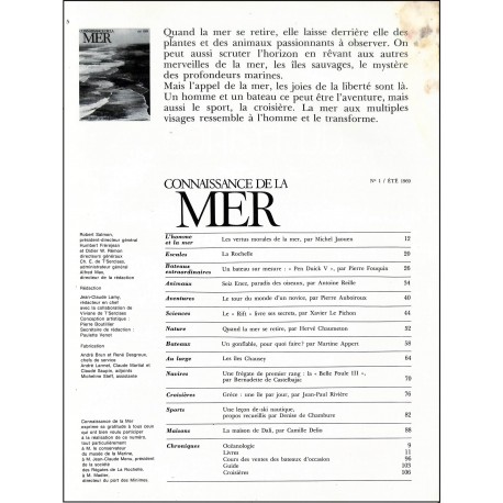 CONNAISSANCE DE LA MER |Premier Numéro
