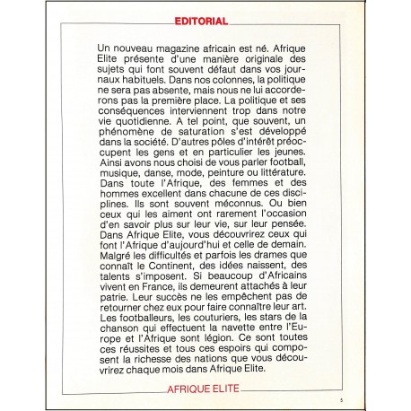 Afrique ELITE |Premier Numéro