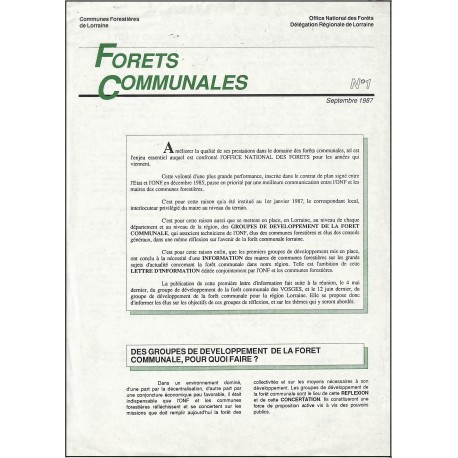 Forets Communales |Premier Numéro