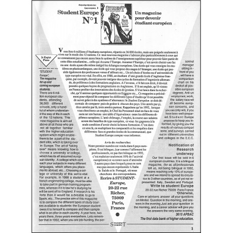 Student Europe |Premier Numéro