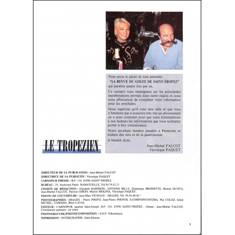 La Revue du Golfe de SAINT-TROPEZ |Premier Numéro