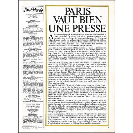 Paris Hebdo |Premier Numéro