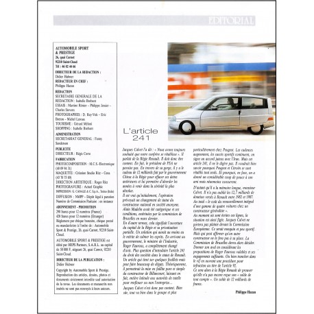 Automobile Sport & Prestige |Premier Numéro