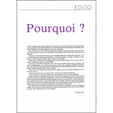 FOOTBALL Américain |Premier Numéro
