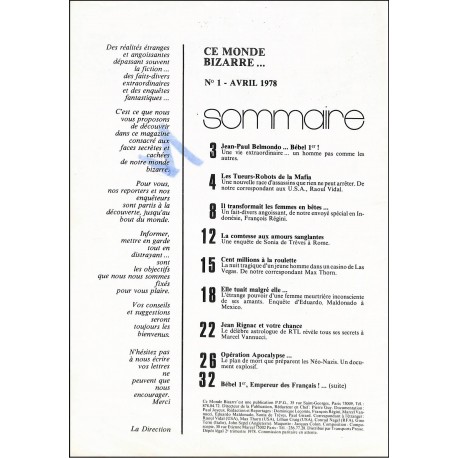 ce monde BIZARRE |Premier Numéro