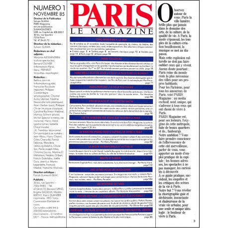PARIS le magazine |Premier Numéro