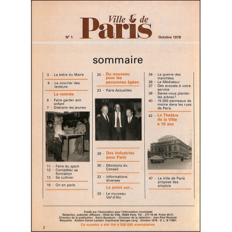 Ville de Paris |Premier Numéro