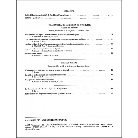 PSYCHIATRIE FRANCOPHONE |Premier Numéro
