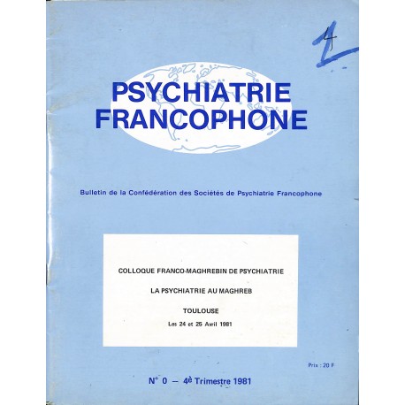 PSYCHIATRIE FRANCOPHONE |Premier Numéro