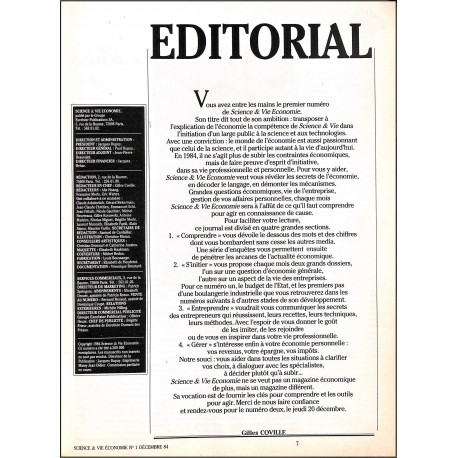 SCIENCE & VIE ECONOMIE |Premier Numéro