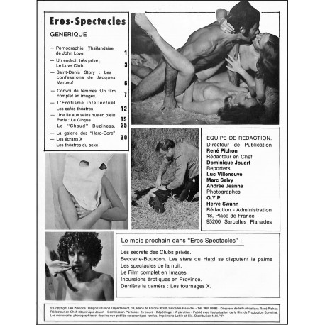 EROS SPECTACLES |Premier Numéro