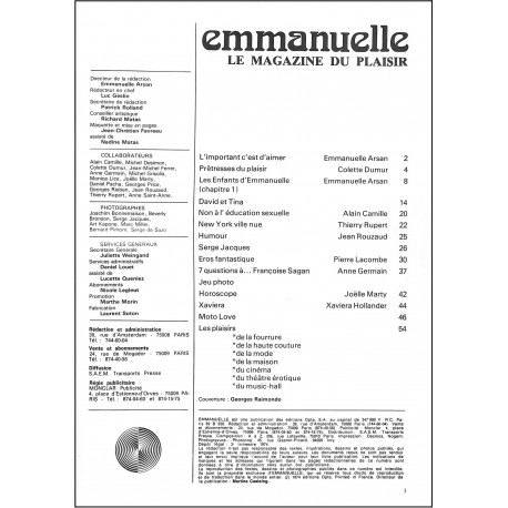 emmanuelle |Premier Numéro
