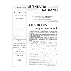 le THÈATRE et la DANSE |Premier Numéro 2