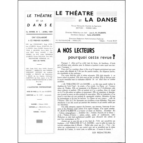 le THÈATRE et la DANSE |Premier Numéro