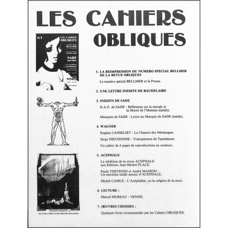 LES CAHIERS OBLIQUES |Premier Numéro