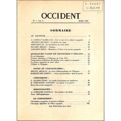 OCCIDENT |Premier Numéro