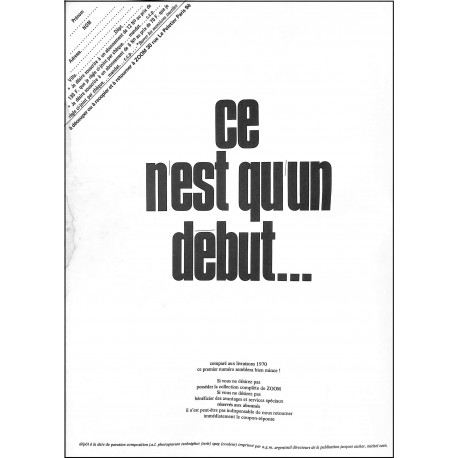 ZOOM |Premier Numéro