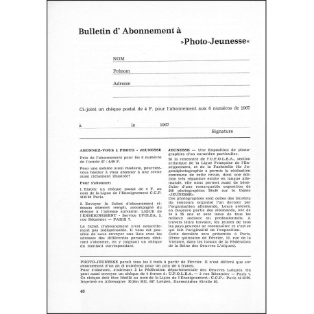 Photo Jeunesse |Premier Numéro