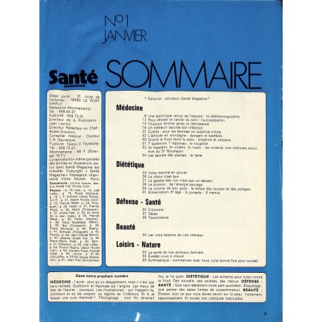 Santé magazine |Premier Numéro