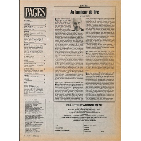 PAGES ET LIVRES |Premier Numéro