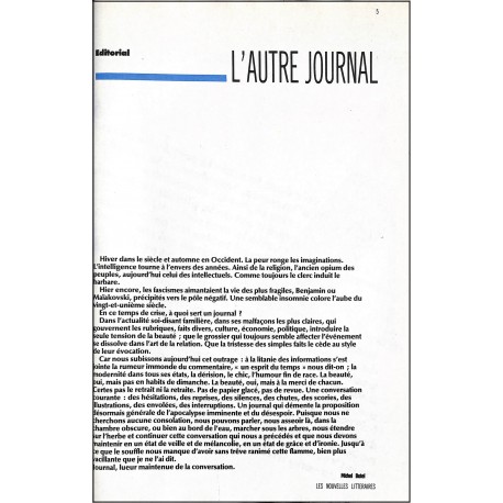 L'AUTRE JOURNAL |Premier Numéro