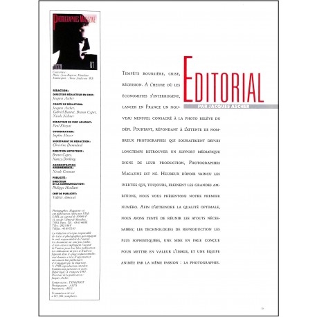 PHOTOGRAPHIES MAGAZINE |Premier Numéro