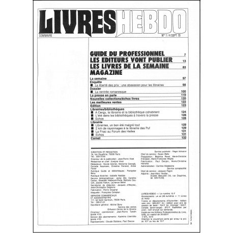Livres hebdo |Premier Numéro
