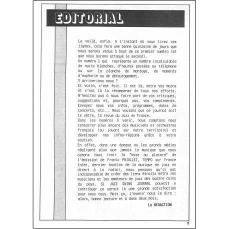JAZZ Swing Journal |Premier Numéro