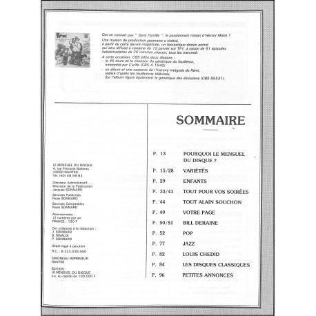 Le mensuel du DISQUE |Premier Numéro