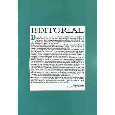GOLF Amateur |Premier Numéro