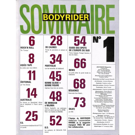 BODYRIDER |Premier Numéro