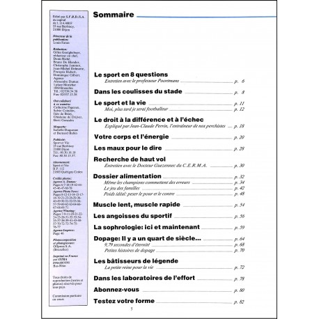 Sport et Vie |Premier Numéro