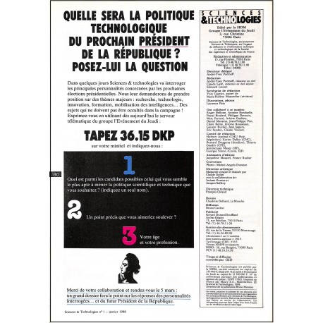 SCIENCES & TECHNOLOGIES |Premier Numéro