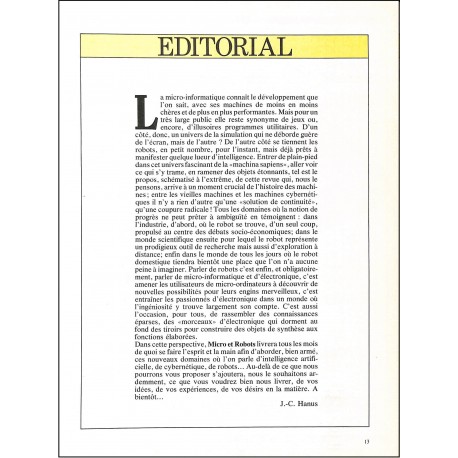 Micro et Robots |Premier Numéro