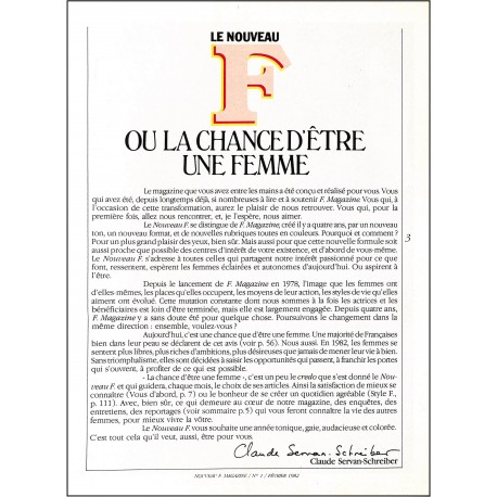 Le nouveau F |Premier Numéro