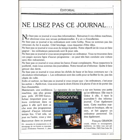 L'ORDINATEUR PERSONNEL |Premier Numéro