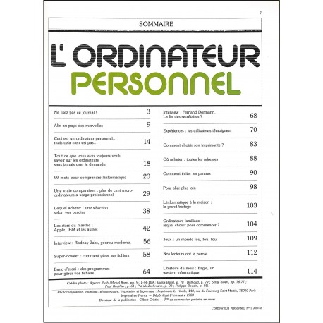 L'ORDINATEUR PERSONNEL |Premier Numéro