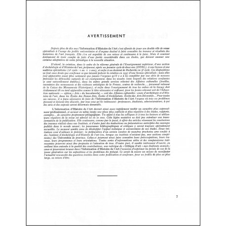 L'INFORMATION D'HISTOIRE DE L'ART |Premier Numéro