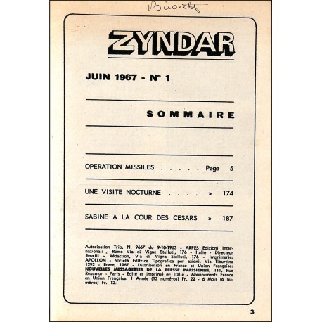 ZYNDAR |Premier Numéro