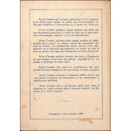 NOTRE COMBAT |Premier Numéro