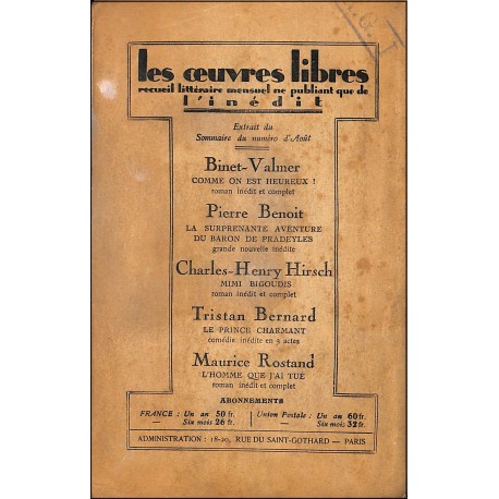 Les œuvres Libre |Premier Numéro