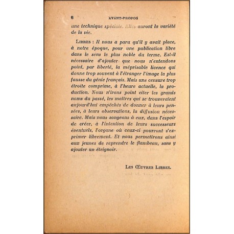 Les œuvres Libre |Premier Numéro