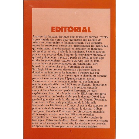 Sexologie 88 |Premier Numéro