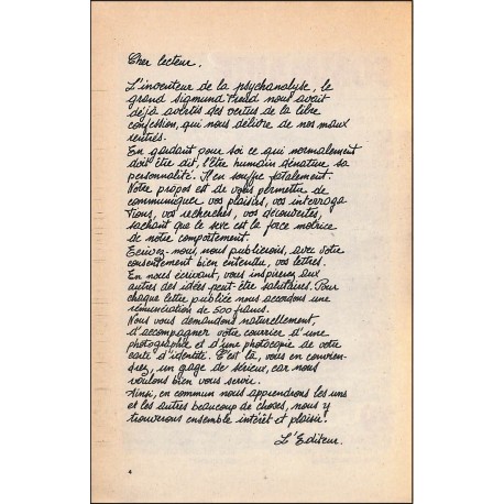 LETTRES PRIVÉES |Premier Numéro