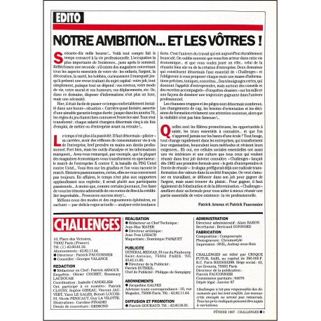 CHALLENGES |Premier Numéro