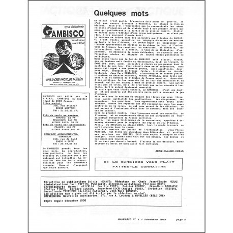 GAMBISCO |Premier Numéro