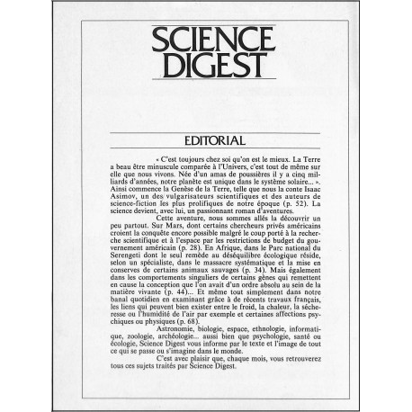 SCIENCE DIGEST |Premier Numéro