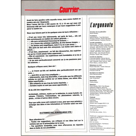 L'argonaute |Premier Numéro